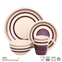 16PCS High Quality Handpainted Grey Ceramic Dinner Set